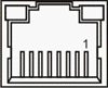 Fig. 698: GigE uEye SE  - RJ45 socket, camera rear view