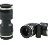 90 Degree /Right-Angle Straight-Through Plastic Pneumatic PU Trachea Joint Quick Connector