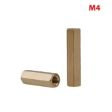 Double Pass Hex Copper Stud M4